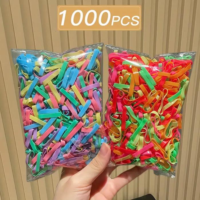 1000 pièces attaches de cheveux sans couture en vrac en gros-bande élastiques de cheveux de couleurs