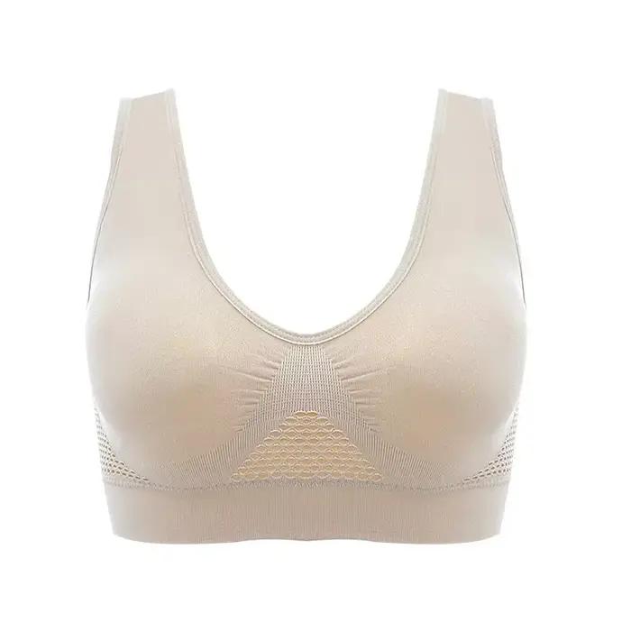 Soutien-gorge de sport respirant pour femmes, absorbant la sueur, coussinet antichoc, haut de sport,