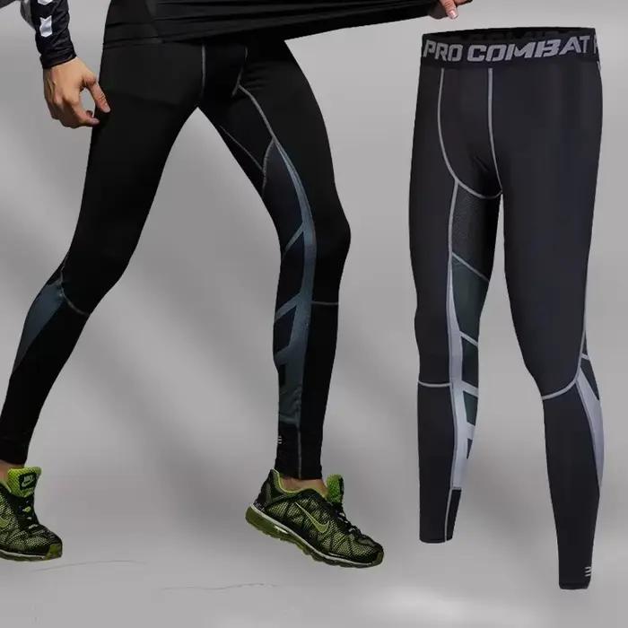 JjRash Guard-Leggings de compression en lyJean-pour hommes, pantalons de sport, collants de fitness,