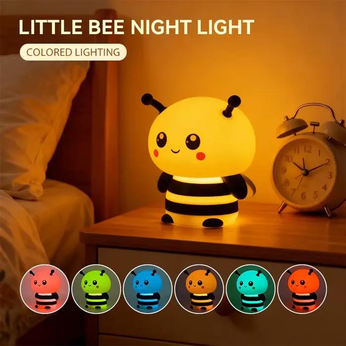 Veilleuse abeille, lampe de chevet rechargeable, gradation à commande tactile, fonction minuterie, i