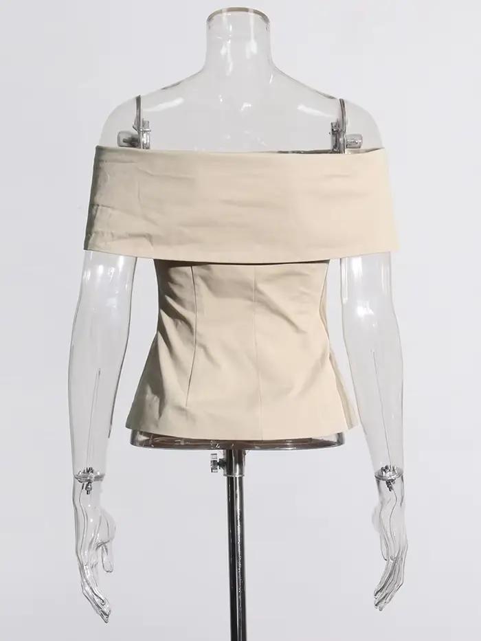 TWOTWurea YLE-Veste à Simple Boutonnage pour Femme, Patchwork Solide, Col Slash, Manches Courtes, Ma