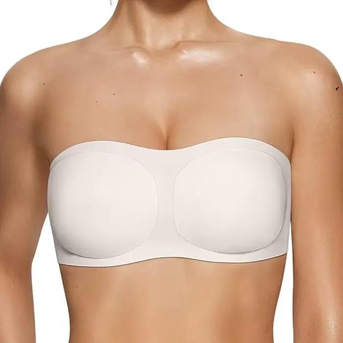 Soutien-gorge bandeau push-up sans bretelles pour femme, antidérapant, sans coutures, sans armatures