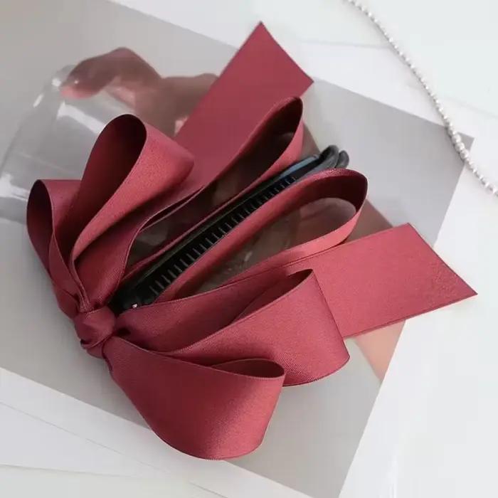 Pince à cheveux à pompon avec nœud, satin haut de gamme, style Y2K, décoration de coiffure et access