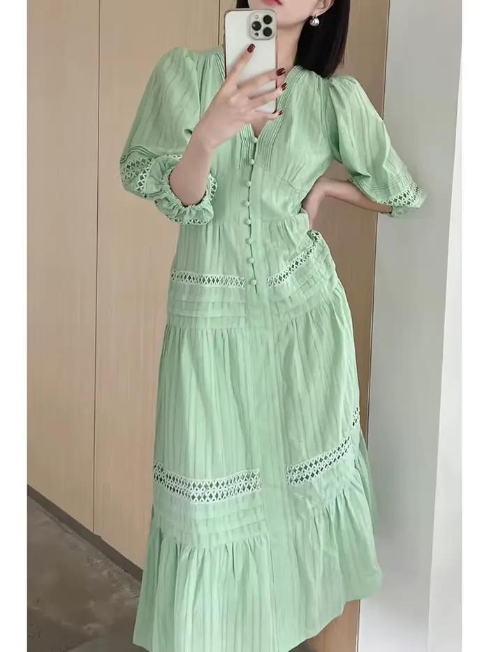 Pouvez-vous psyLady-Robe mi-longue élégante à plusieurs niveaux pour femmes, robes évidées pour dame
