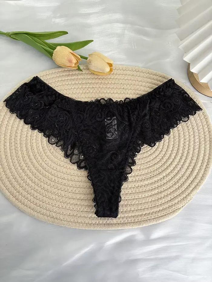 Lettres en cristal personnalisées nom caleçon culotte Sexy dentelle bikini culotte taille basse slip