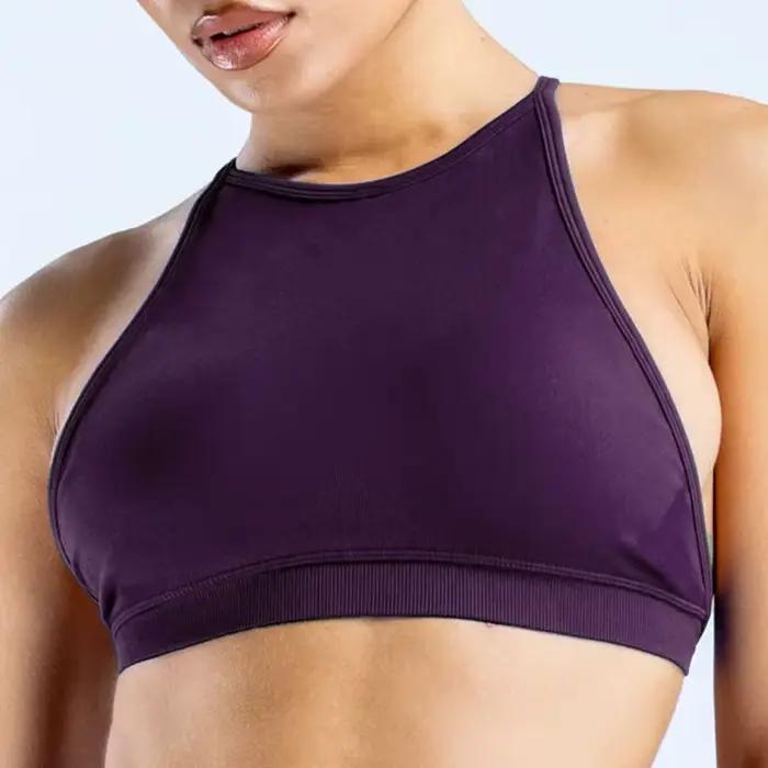 Soutien-gorge de sport de Yoga dos nu sans couture pour femmes, beau dos croisé, respirant, séchage 