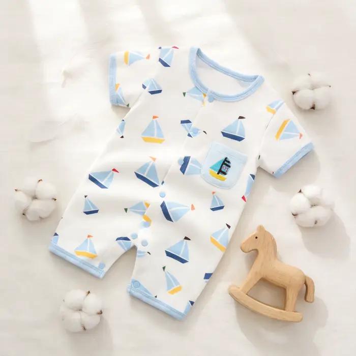 Combinaison pour bébé garçon de 0 à 1 an, vêtements fins en coton pur pour climatisation, vêtements 