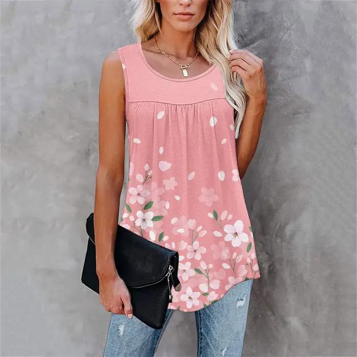T-shirt imprimé floral grande taille pour femme, haut sexy, précieux, décontracté, plissé, été, 2022