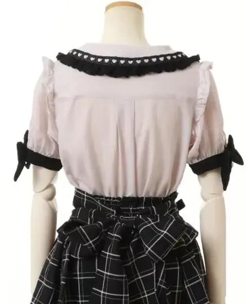 Rojita Style dentelle col Lolita chemise mode femmes hauts été mignon doux nœud épaule coupe ajustée