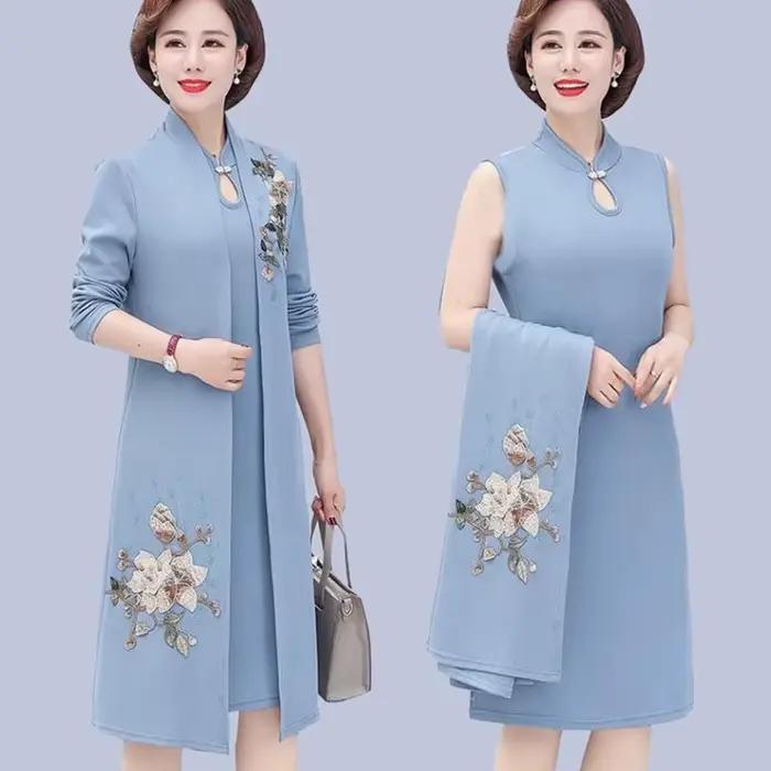 Robe deux pièces coupe-vent pour mère, robe de mariée, manteau de printemps pour femmes d'âge moyen 