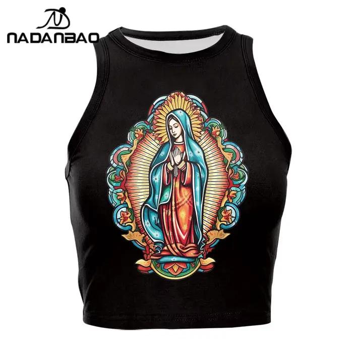 NADANBAO-Haut court à col rond pour femmes, streetwear, sexy, couleur vierge marie, printemps et été