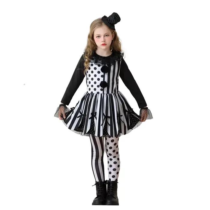 Costume de clown coquin de Pourim pour filles, film Harlequin Spooktacméthanol, cosplay de carnaval,
