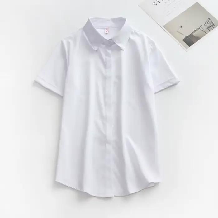 JMPRS grande taille femmes chemise blanche été à manches courtes bureau dames noir boutonné hauts am