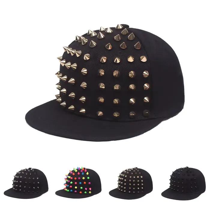 Chapeau plat à rivets pour hommes et femmes, Punk Rock, casquettes de Baseball à clous Hip Hop, homm