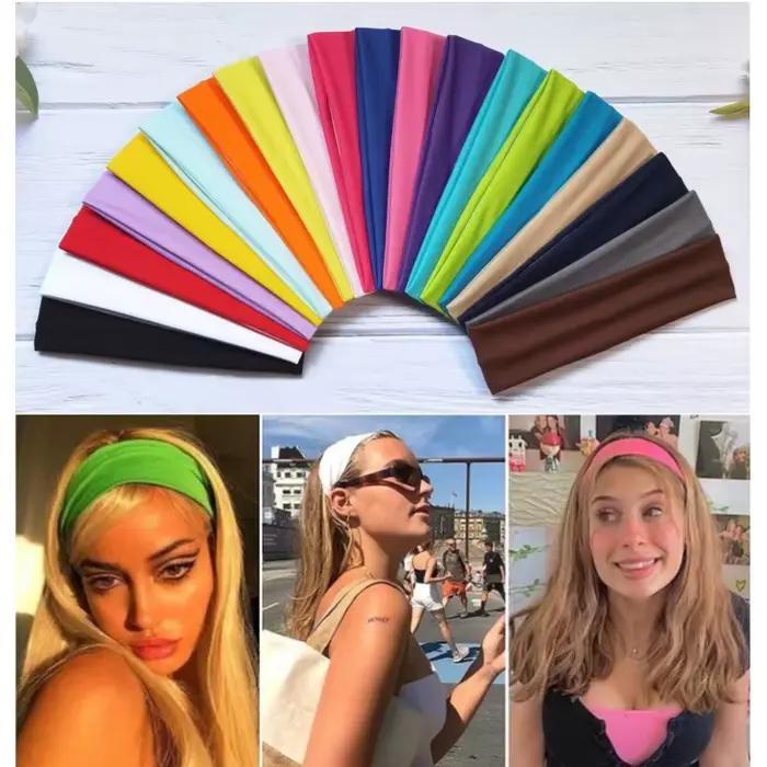 Bandeaux de couleur unie à haute élasticité, 7 pièces, bandeau d'exercice de Yoga, accessoires pour 