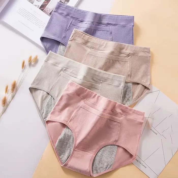 4 pièces culottes menstruelles pour femmes pantalons physiologiques sous-vêtements anti-fuite dames 