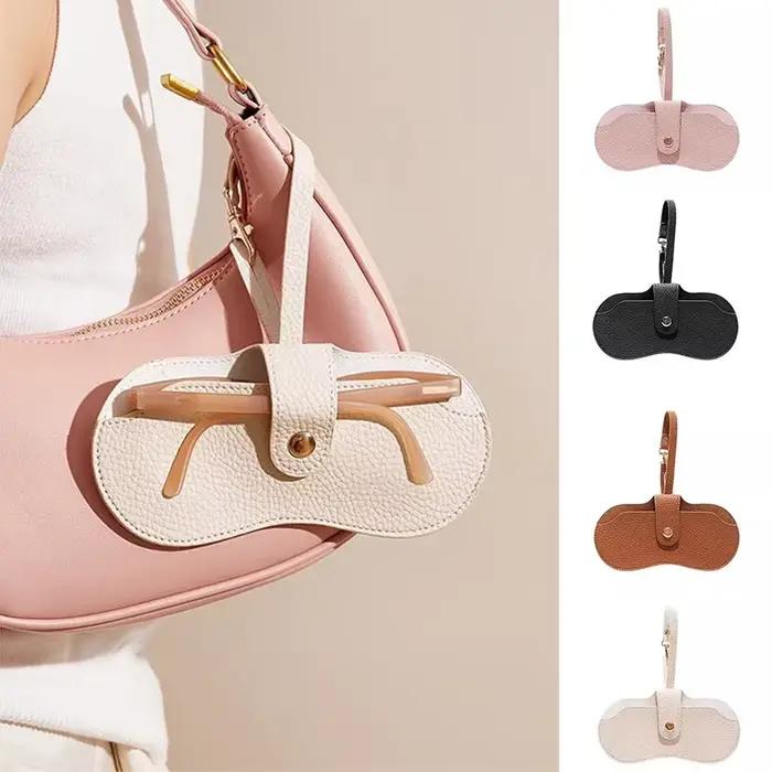 Sac à lunettes Portable, pochette en cuir souple pour lunettes de soleil, étui à lunettes mince à la