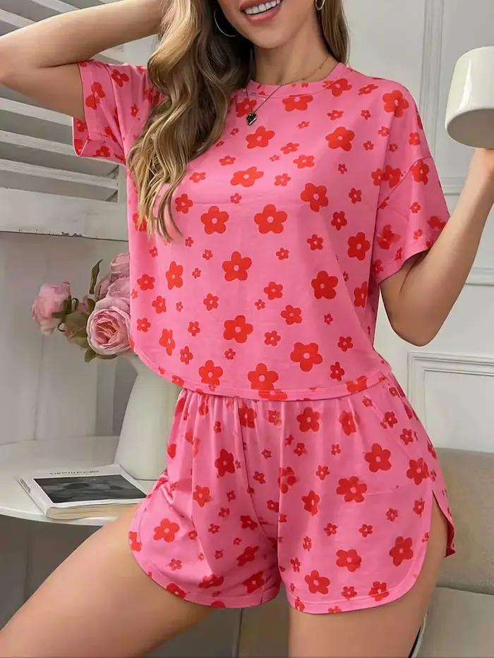 Pyjamas quatre saisons pour femmes, motifs imprimés élégants et mignons, confortables et adaptés à u