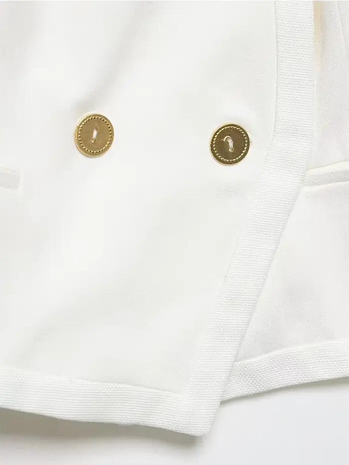 TFMLN – veste élégante pour femmes, couleur unie, manches longues, col montant, boutonnée, courtes, 