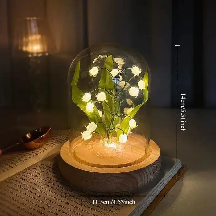 Décoration de veilleuse en forme de fleur Linglan pour la saint-valentin, matériel de bricolage fait