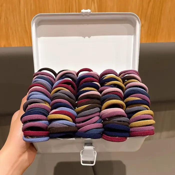 Élastiques à cheveux colorés pour filles, attaches pour queue de cheval, chouchous, élastiques en ca