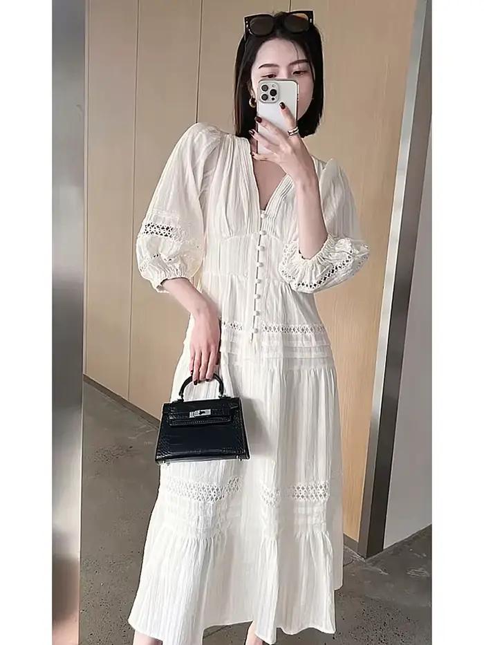 Pouvez-vous psyLady-Robe mi-longue élégante à plusieurs niveaux pour femmes, robes évidées pour dame