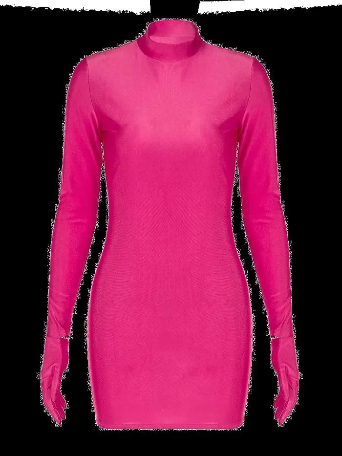 Dulzura – Mini robe moulante à manches longues, couleur unie, avec gants, Sexy, Streetwear, tenue de