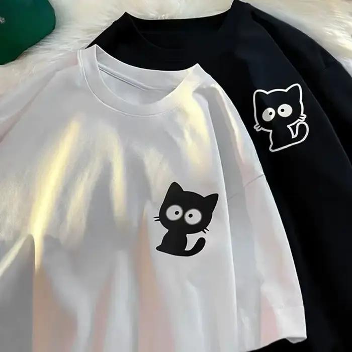 Femme décontracté impression col rond manches courtes T-Shirt 2025 nouvelle tendance d'été tout-matc