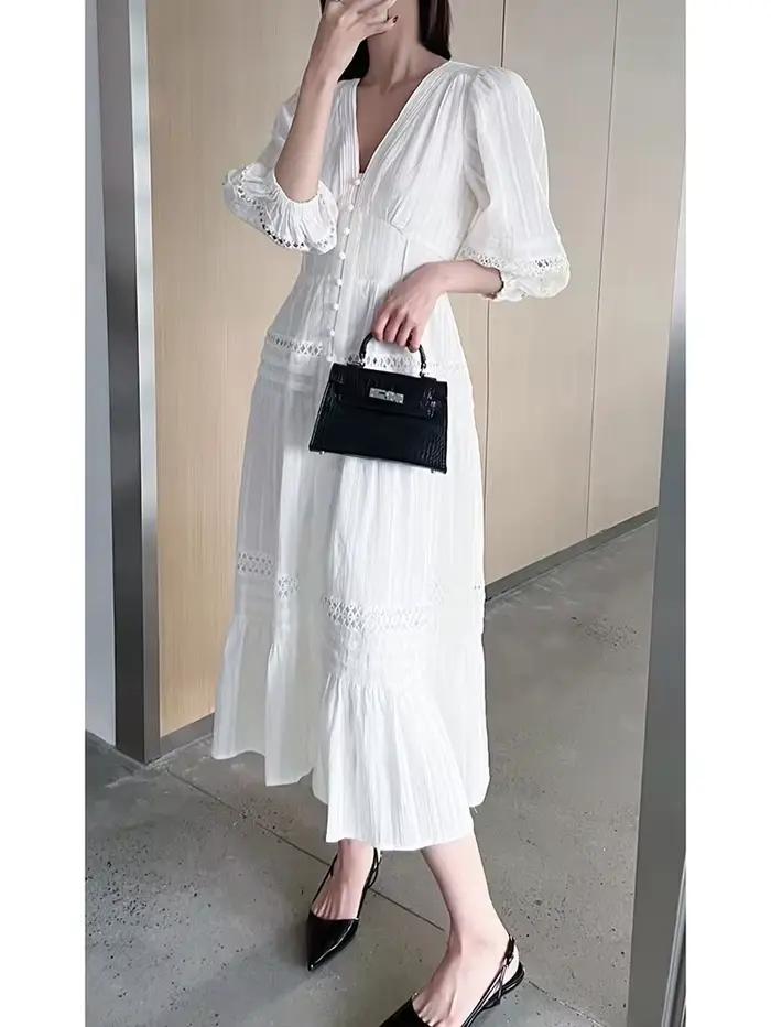 Pouvez-vous psyLady-Robe mi-longue élégante à plusieurs niveaux pour femmes, robes évidées pour dame