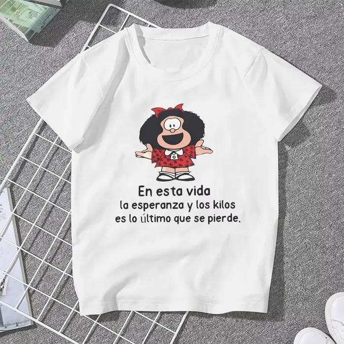 Mafalda-T-shirt de dessin animé pour filles, t-shirts rétro pour femmes, t-shirts Y2k pour femmes, H