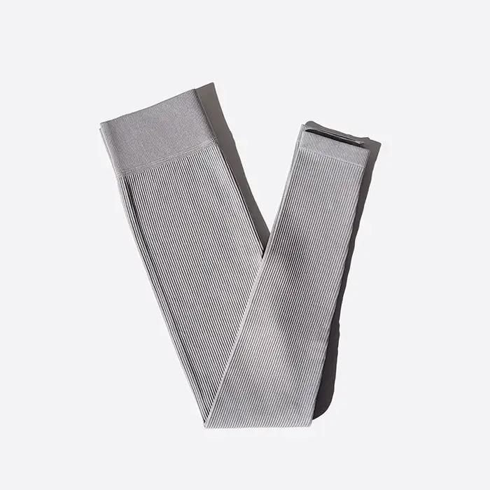Nouveau pantalon de Yoga côtelé sans couture taille haute Leggings de gymnastique Sport femmes Fitne