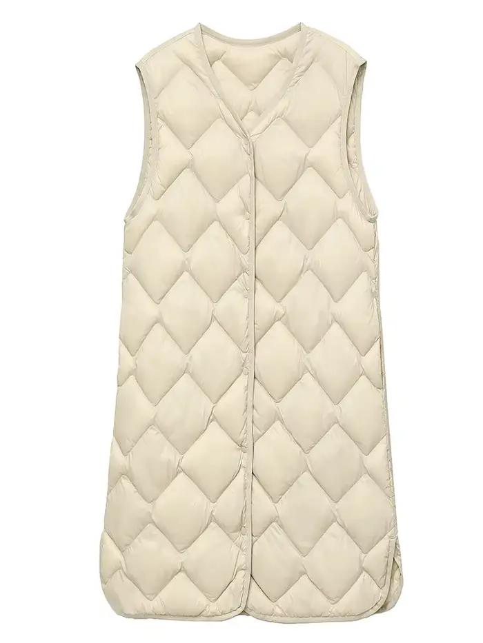 NewBang-Gilet Long Ultra observateur en Duvet de Canard pour Femme, Manteau Chaud à Col Rond, Diaman