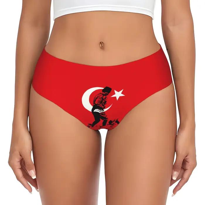 Culottes turques pour femmes, sous-vêtements extensibles avec drapeau turc, Mustafa Kemal Ataturk