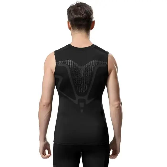 Débardeur de Compression pour hommes, chemise de gymnastique sans manches, impression à séchage rapi