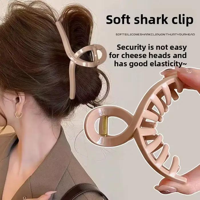 Pinces à cheveux en Silicone souple pour femmes, grande croix sûre de 13cm, haute élasticité, poigné