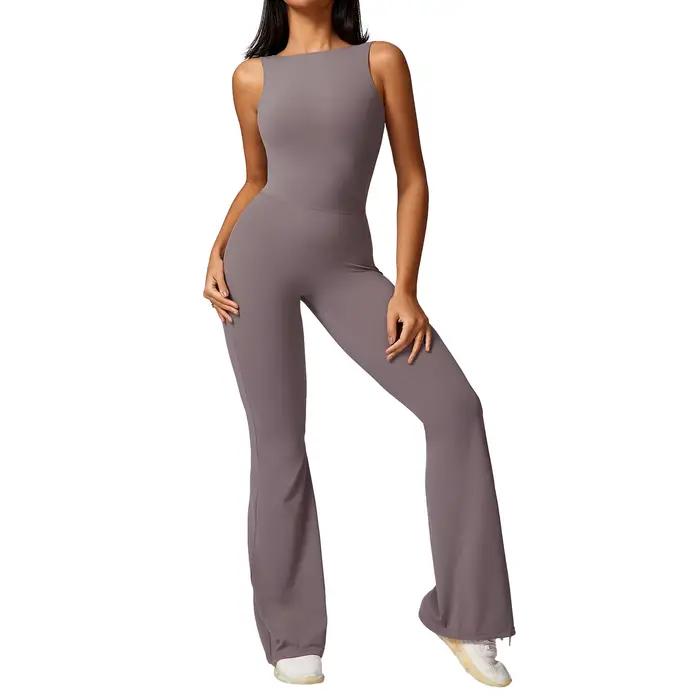 Nouveau gymnastique femmes formation Yoga ensemble vêtements de sport femmes une pièce combinaison F
