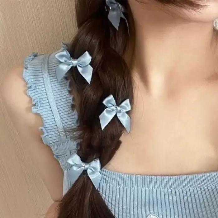 Ensemble d'accessoires pour cheveux pour femmes, rubans colorés, nœuds, pinces à cheveux, sangles à 