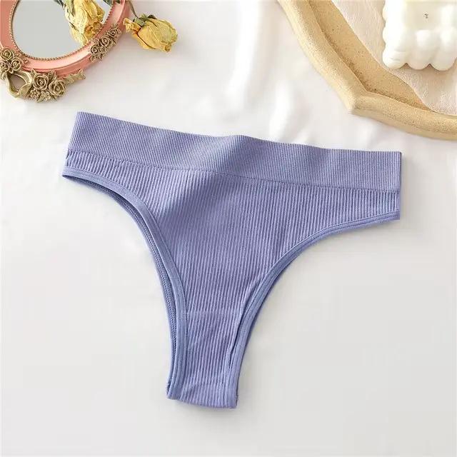 Culotte sans couture taille haute pour femmes, sous-vêtements sexy, caleçons féminins, tongs confort