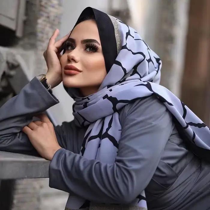 Musulman instantané Turban en mousseline de soie luxe Hijab Abaya Hijabs pour femme Abayas Jersey éc