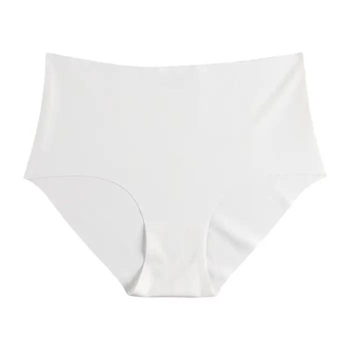 Culotte taille haute sans couture en soie glacée, couverture complète Invisible, sous-vêtements sans