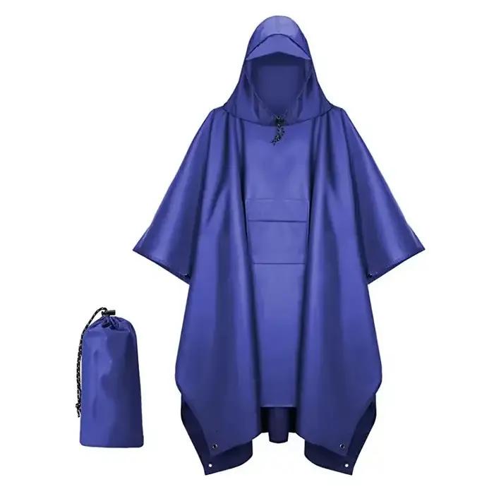 Poncho de pluie à capuche pour adultes, veste imperméable et légère unisexe avec poche pour randonné