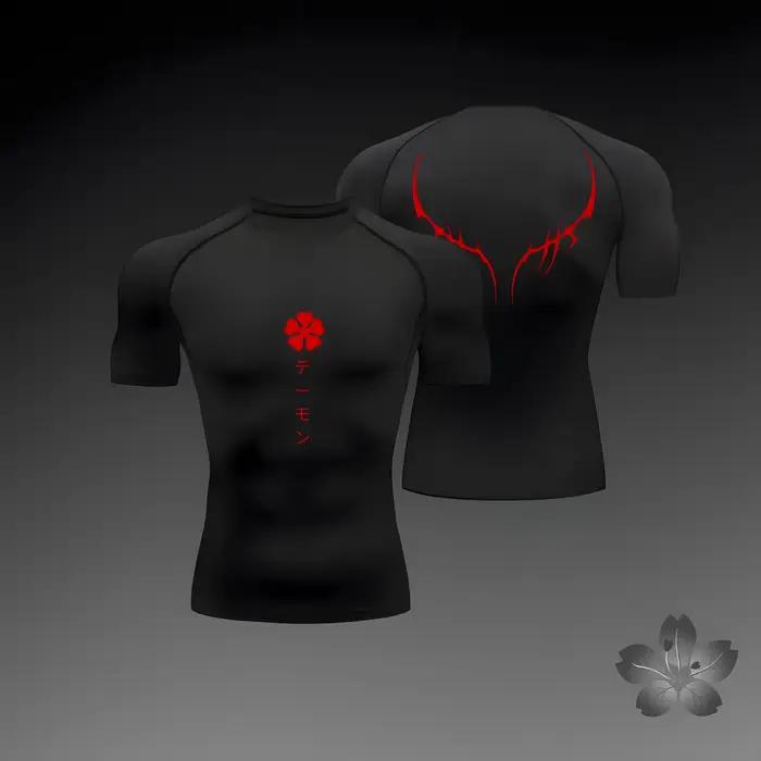 Hommes Compression chemise Anime Sport séchage rapide Gym t-shirts Fitness été athlétique sous-vêtem