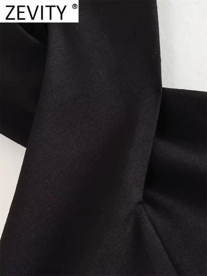 Zevity femmes Sexy sans manches dos nu nœud noué noir licou Blouse Femme sangle croisée chemise cour