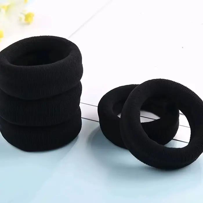 Boucles de cheveux épaisses, 5 pièces, attaches élastiques de couleur unie, porte-queue de cheval an