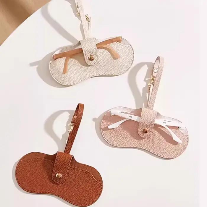 Sac à lunettes Portable, pochette en cuir souple pour lunettes de soleil, étui à lunettes mince à la
