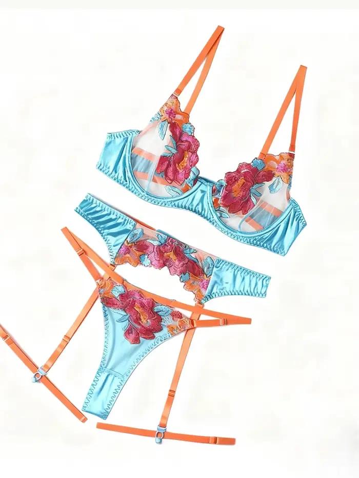 Les soutiens-gorge brodés pour femmes sont en ensembles de soutien-gorge à armatures