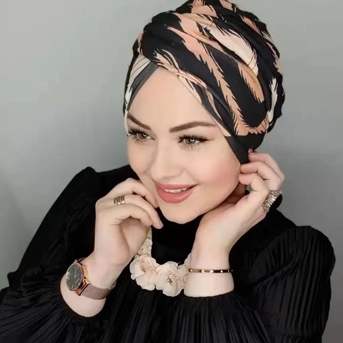 Mode musulmane perle noir Modal Hijab sous-capuchon Abaya Hijabs pour femme Abayas Jersey foulard ro