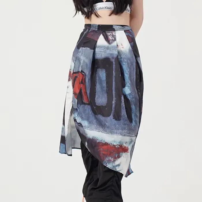 Karr233-Jupe Midi Irrégulière pour Femme, Vêtement de Styliste Chic, Vintage, Hip Hop, Punk, Streetw