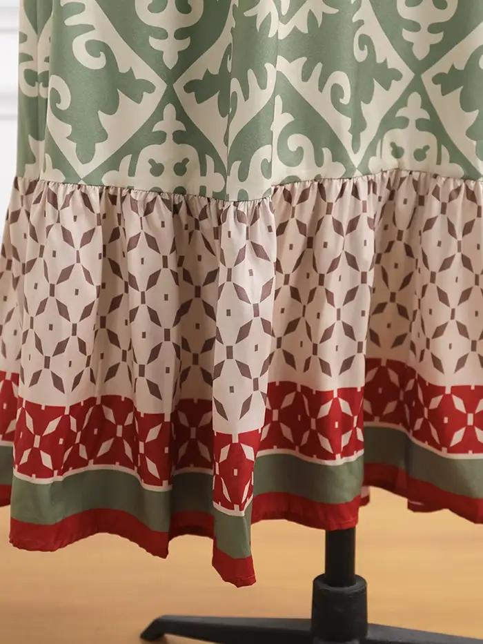Jastie Boho rétro imprimé fleuri jupes femmes 2025 été taille haute a-ligne plissée jupes longues dé