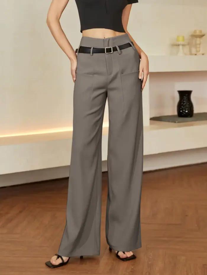 AEL-Pantalon Chic à Jambes Droites pour Femme, Simple et Élégant, Décontracté, à la Mode, Nouvelle C